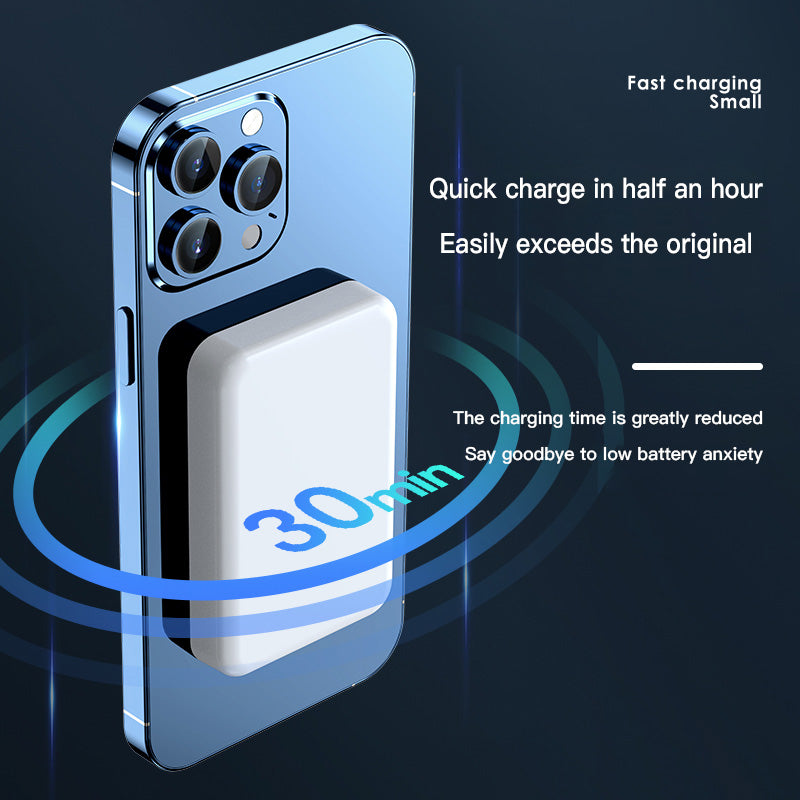 Magnetic Wireless Power Bank – Slim & Lightweight Plastic Battery Pack for Smartphones