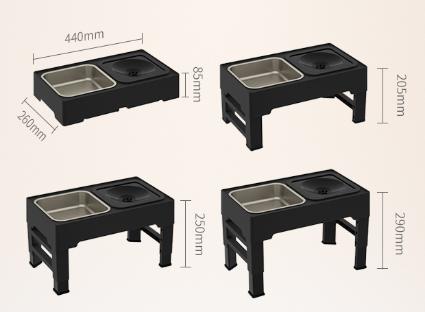 Adjustable Elevated Dog Bowls – Double Stainless Steel Feeding Station with Height-Adjustable Stand