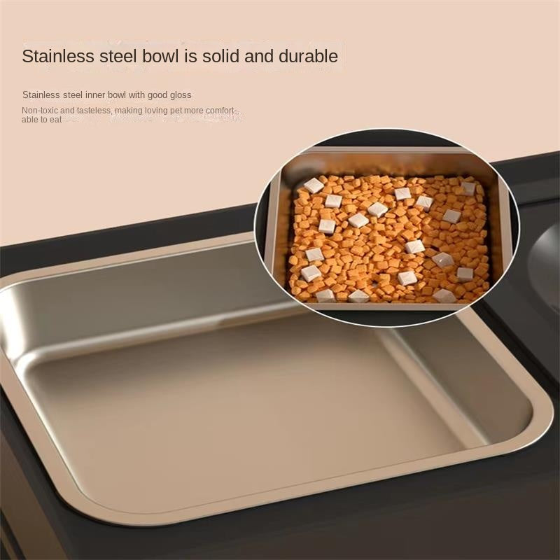 Adjustable Elevated Dog Bowls – Double Stainless Steel Feeding Station with Height-Adjustable Stand
