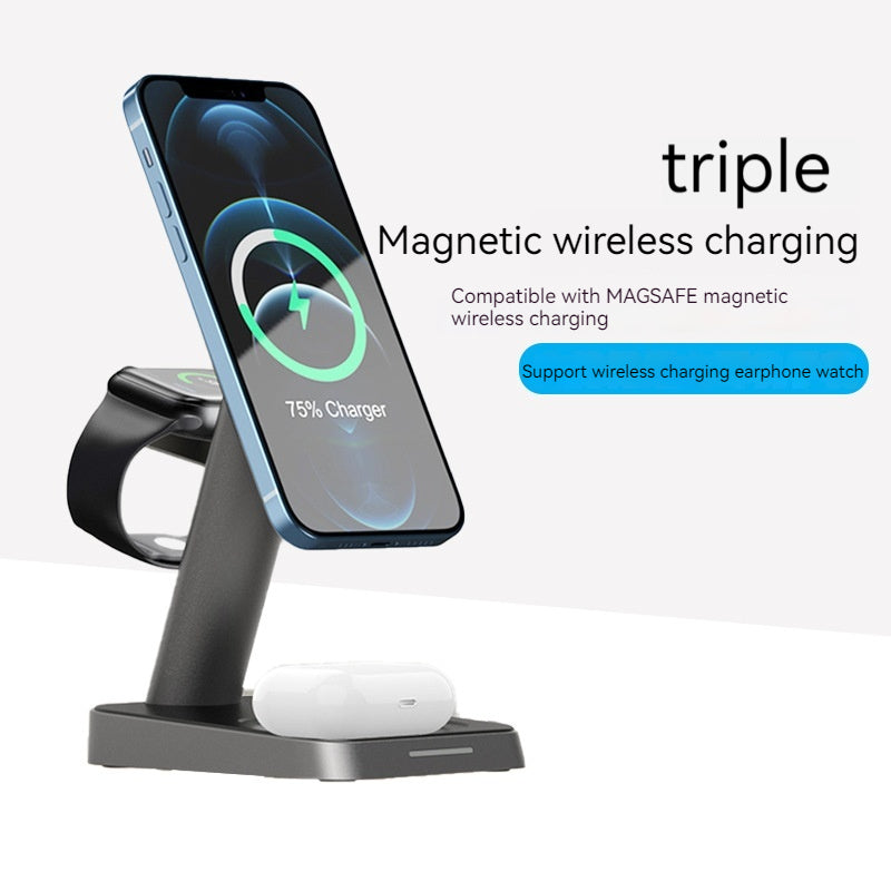 3-in-1 Vertical Wireless Charging Station – Fast Charger for Phone, Watch & Earbuds