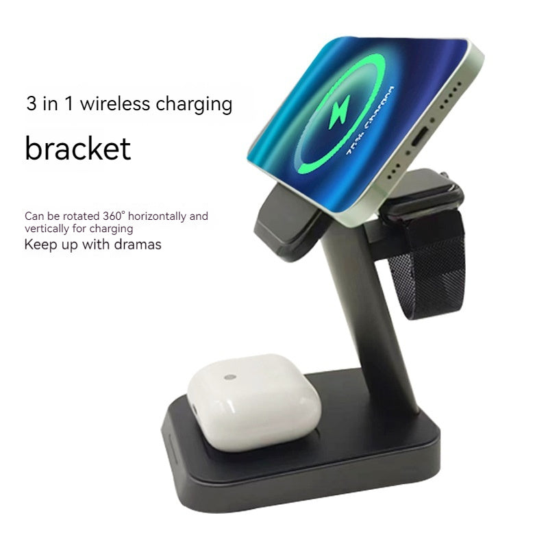 3-in-1 Vertical Wireless Charging Station – Fast Charger for Phone, Watch & Earbuds