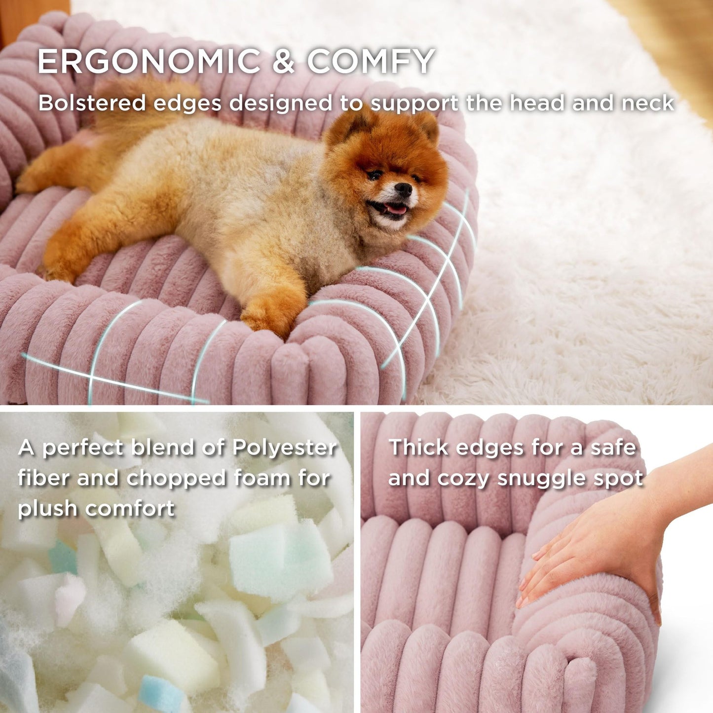 Winter Plush Pet Bed – Warm Cat & Small Dog Cushion for Cozy Sleep