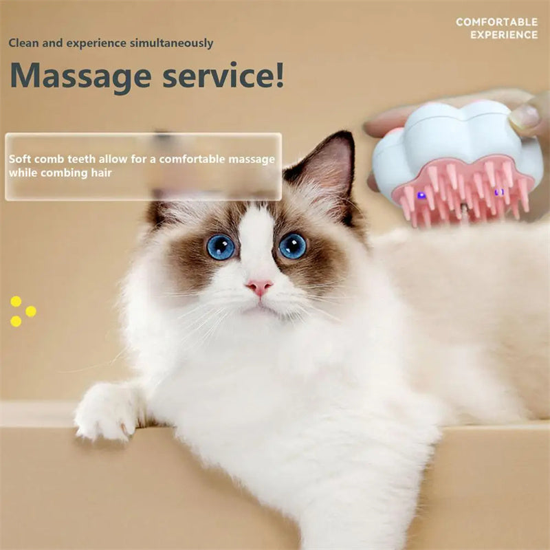 Pet Steam Hair Removal & Massage Comb – Relaxing Grooming Tool for Dogs & Cats