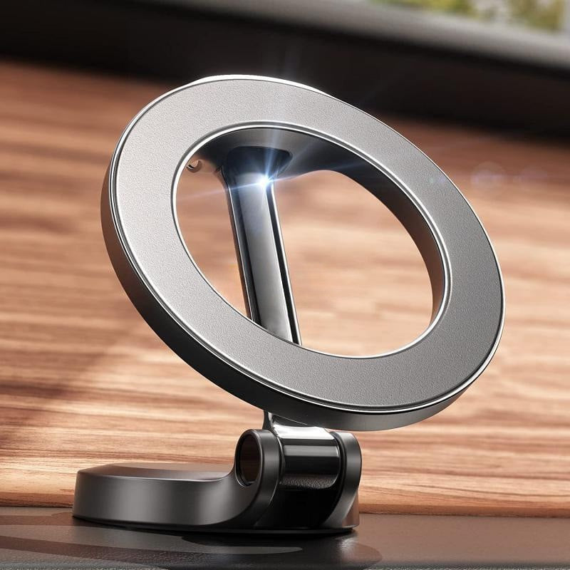 Magnetic Foldable Car Phone Mount – All-Metal Dashboard Holder with Ultra-Strong Magnet