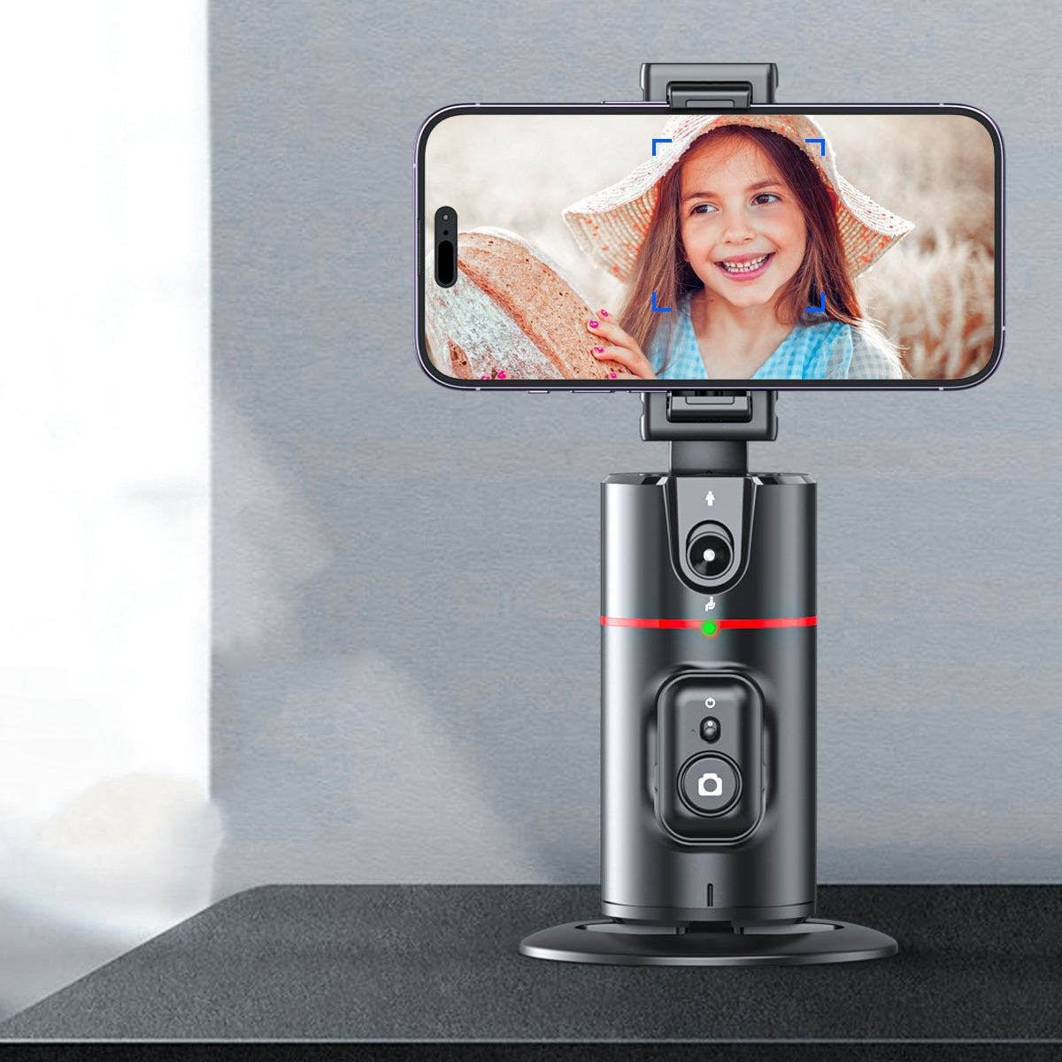 360° AI Face Tracking Phone Holder – Intelligent Auto-Tracking Stabilizer for Vlogs, Lives & Video Calls