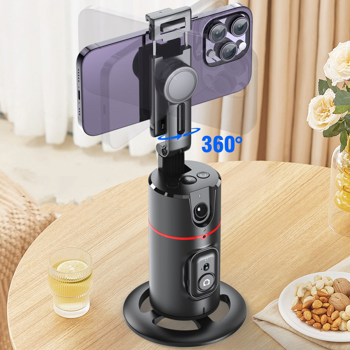 360° AI Face Tracking Phone Holder – Intelligent Auto-Tracking Stabilizer for Vlogs, Lives & Video Calls