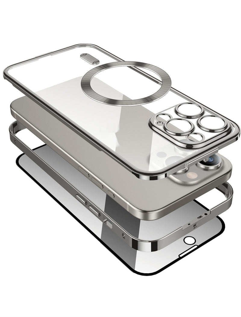 Magnetic Privacy Phone Case – Full-Cover Double-Sided Lens Protection with Wireless Charging Support