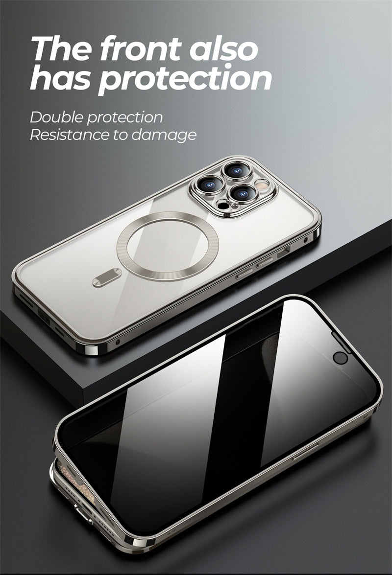 Magnetic Privacy Phone Case – Full-Cover Double-Sided Lens Protection with Wireless Charging Support