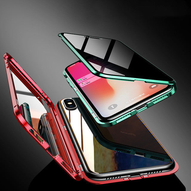 Anti-Peep Magnetic Privacy Phone Case – 360° Magnetic Glass Protective Shell