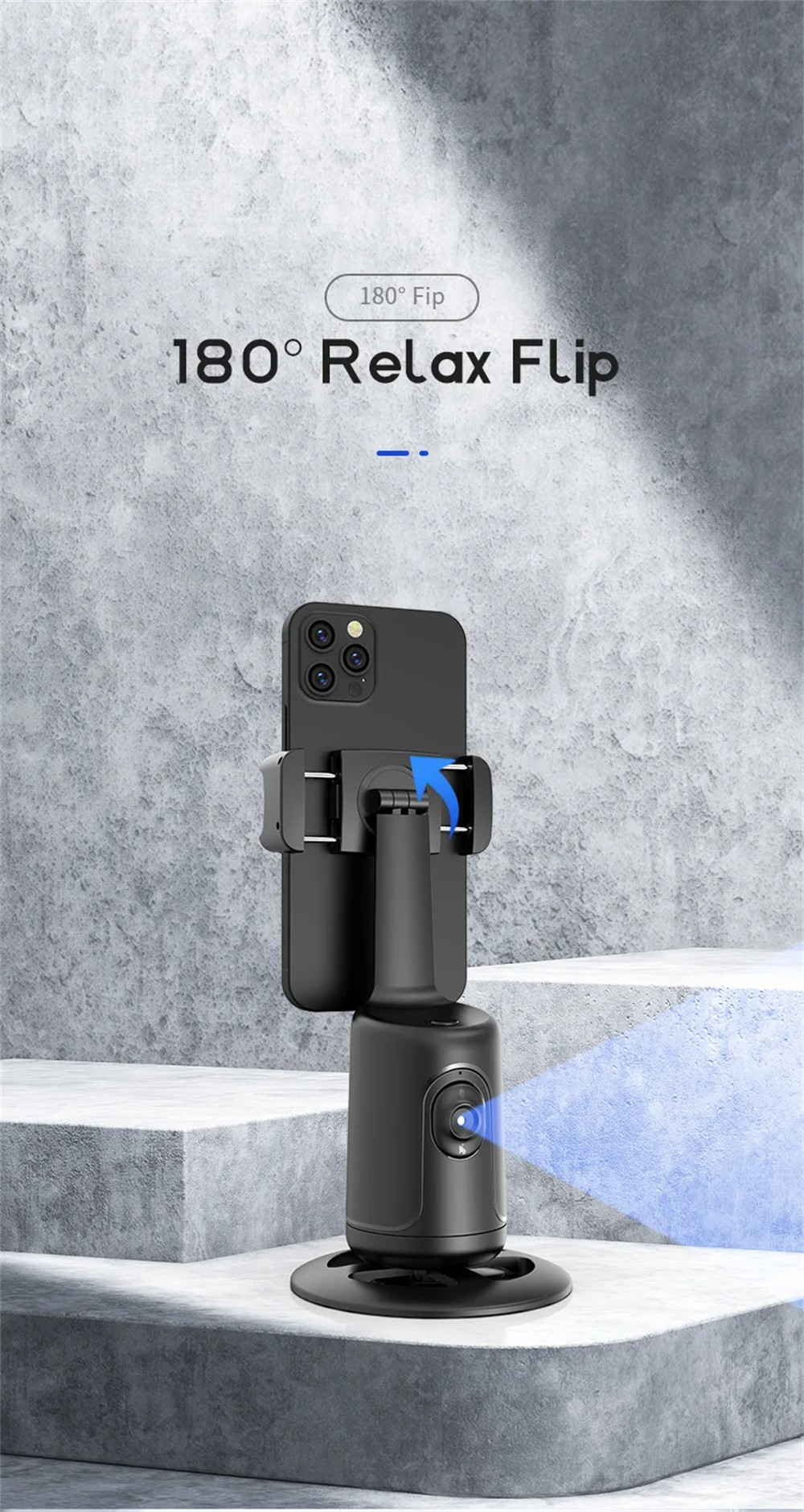 360° AI Auto Face Tracking Gimbal – Smart Phone Stabilizer for Vlogging, Video & Live Streaming
