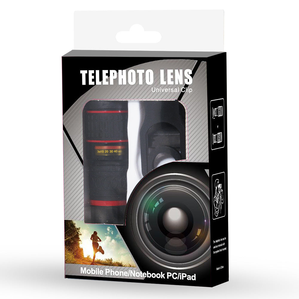 Mobile Phone Telescope Lens – 12x Zoom Clip-On Monocular Telephoto for Smartphones