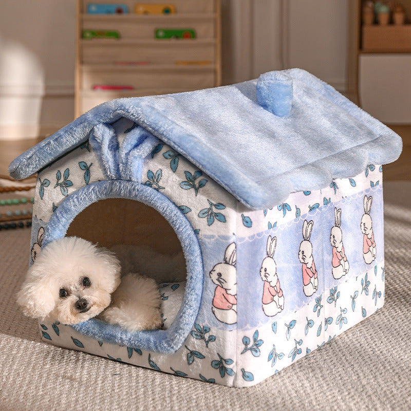 All-Season Pet Bed – Warm, Removable & Washable Cushion for Cats & Small Dogs