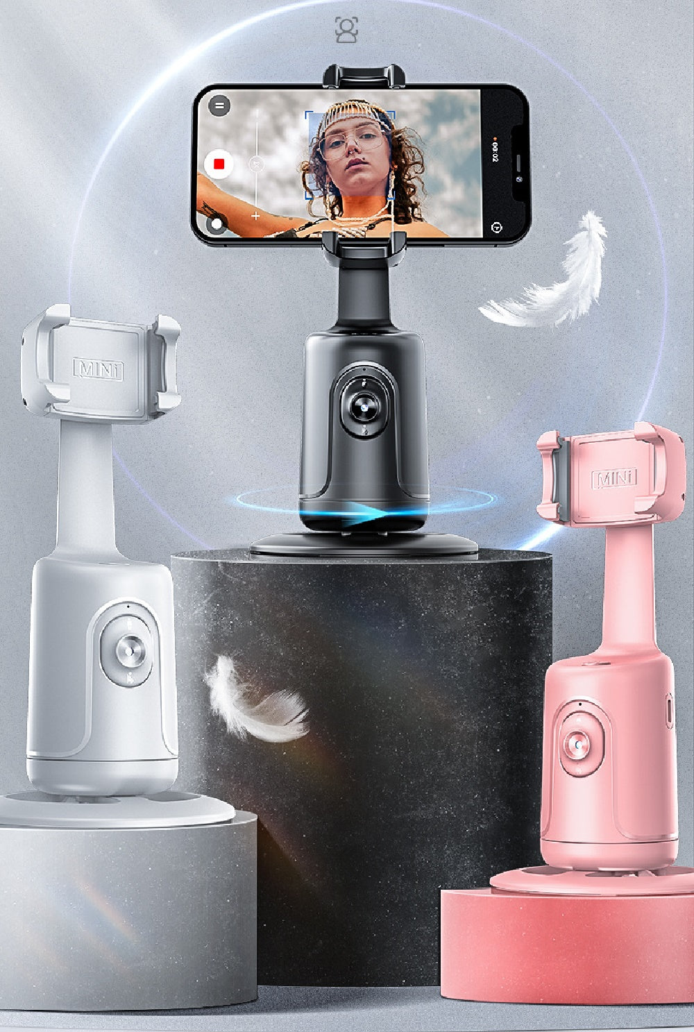 360° AI Auto Face Tracking Gimbal – Smart Phone Stabilizer for Vlogging, Video & Live Streaming