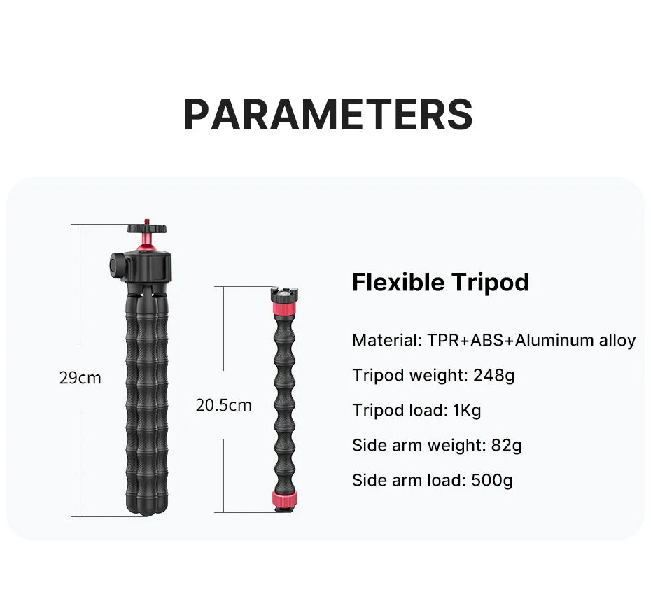 Flexible Octopus Camera Tripod – Universal Bendable Stand for Phones, Cameras & Action Cams