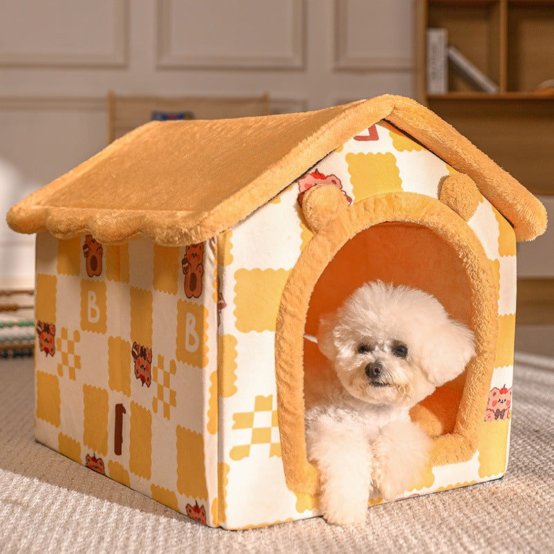 All-Season Pet Bed – Warm, Removable & Washable Cushion for Cats & Small Dogs