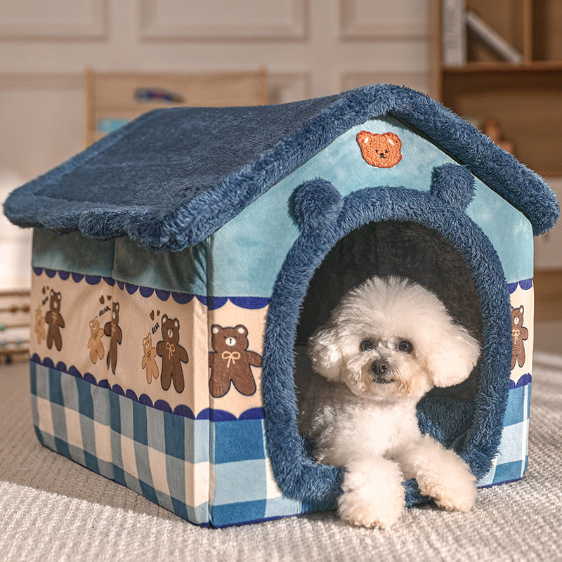 All-Season Pet Bed – Warm, Removable & Washable Cushion for Cats & Small Dogs