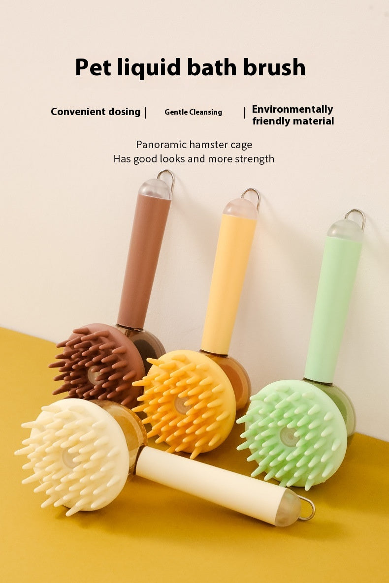 Silicone Pet Massage & Bath Brush – Gentle Grooming Tool for Cats & Dogs