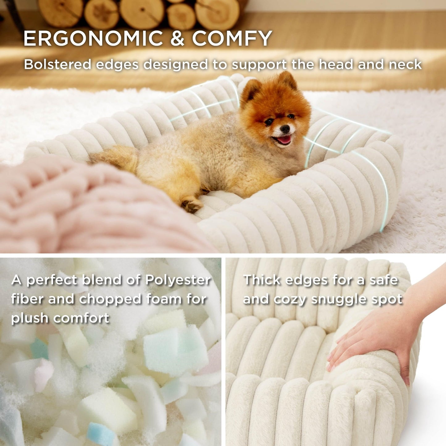 Winter Plush Pet Bed – Warm Cat & Small Dog Cushion for Cozy Sleep