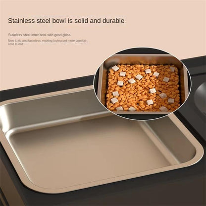 Adjustable Elevated Dog Bowls – Double Stainless Steel Feeding Station with Height-Adjustable Stand