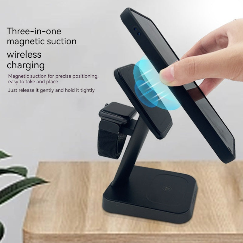 3-in-1 Vertical Wireless Charging Station – Fast Charger for Phone, Watch & Earbuds