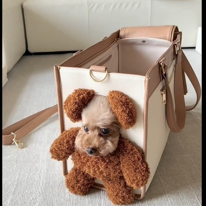 Portable One-Shoulder Pet Carrier Bag – Cute & Spacious Outing Bag for Small Dogs & Cats
