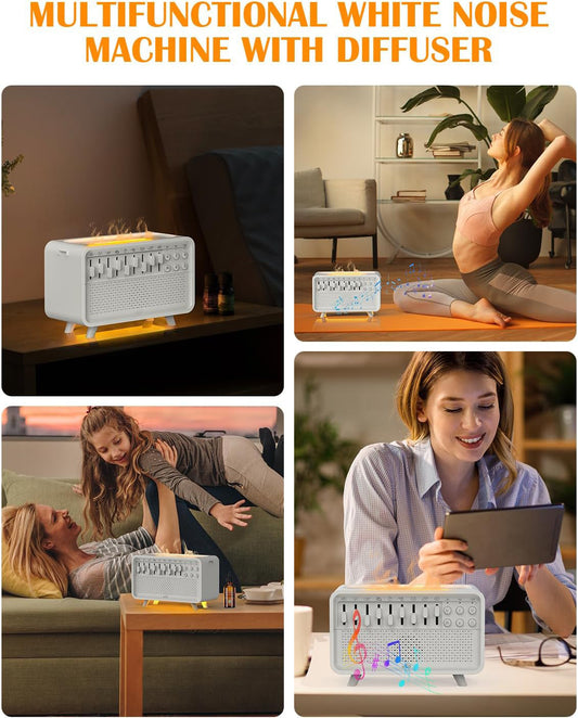 3-in-1 Bluetooth Speaker, White Noise Machine, Night Light & Humidifier – Nature Sounds & Sleep Aid