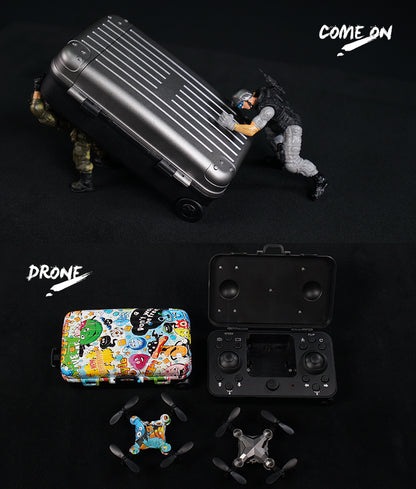 Mini Folding Drone with Luggage-Style Storage Box – 4-Axis RC Drone Toy with Aerial Photography for Kids