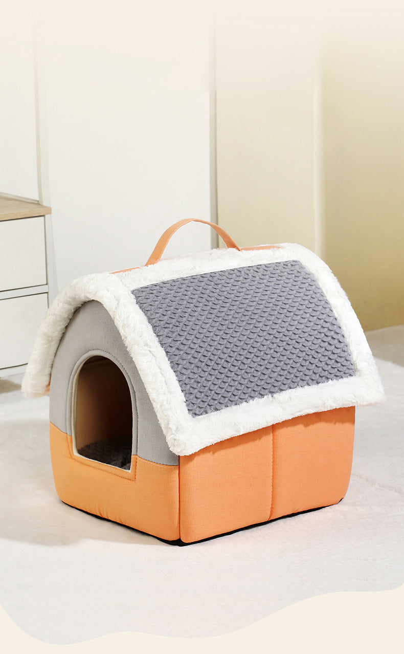 Foldable Pet Cave Bed – Warm Kennel Sofa Nest for Small & Medium Dogs & Cats