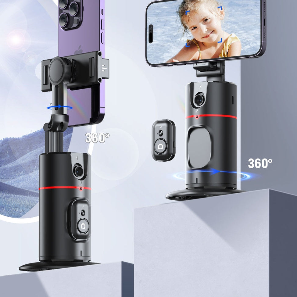 360° AI Face Tracking Phone Holder – Intelligent Auto-Tracking Stabilizer for Vlogs, Lives & Video Calls