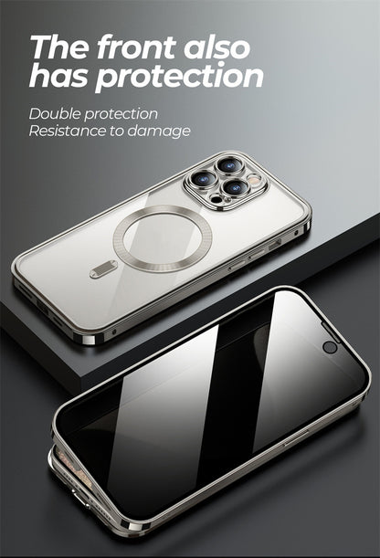 Magnetic Privacy Phone Case – Full-Cover Double-Sided Lens Protection with Wireless Charging Support