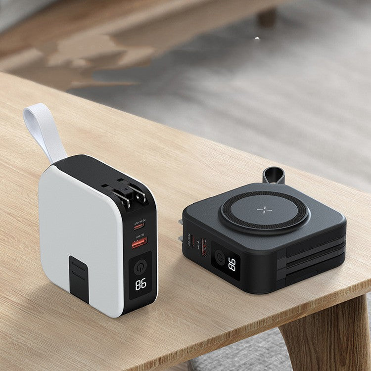 5-in-1 Magnetic Wireless Power Bank – Multi-Device Fast Charger with Built-In Cables