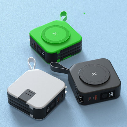 5-in-1 Magnetic Wireless Power Bank – Multi-Device Fast Charger with Built-In Cables