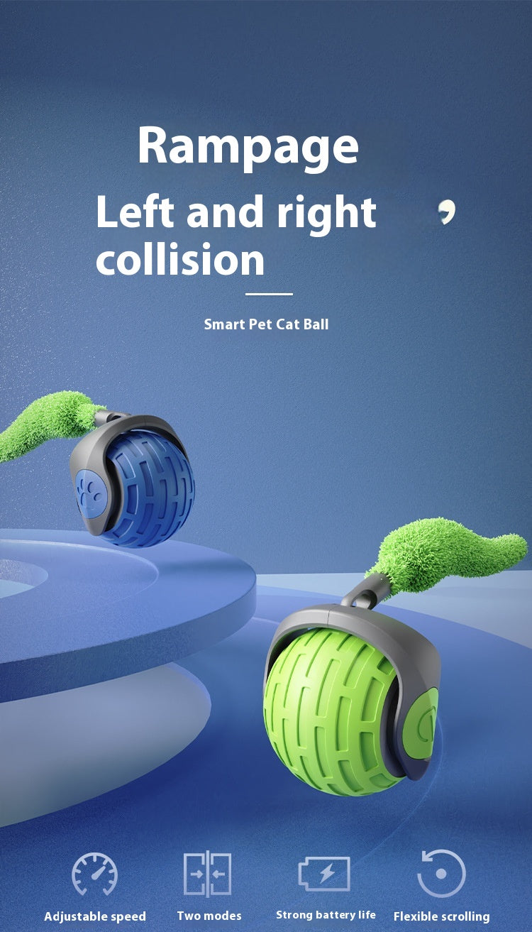 Smart Electric Rolling Ball for Cats – USB Rechargeable Interactive Teaser Toy
