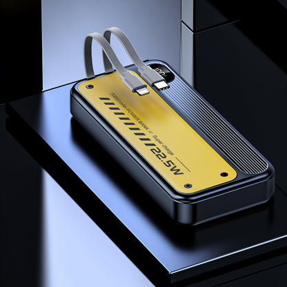 225W Fast Charging Power Bank – High-Capacity Portable Charger with Built-in Cable