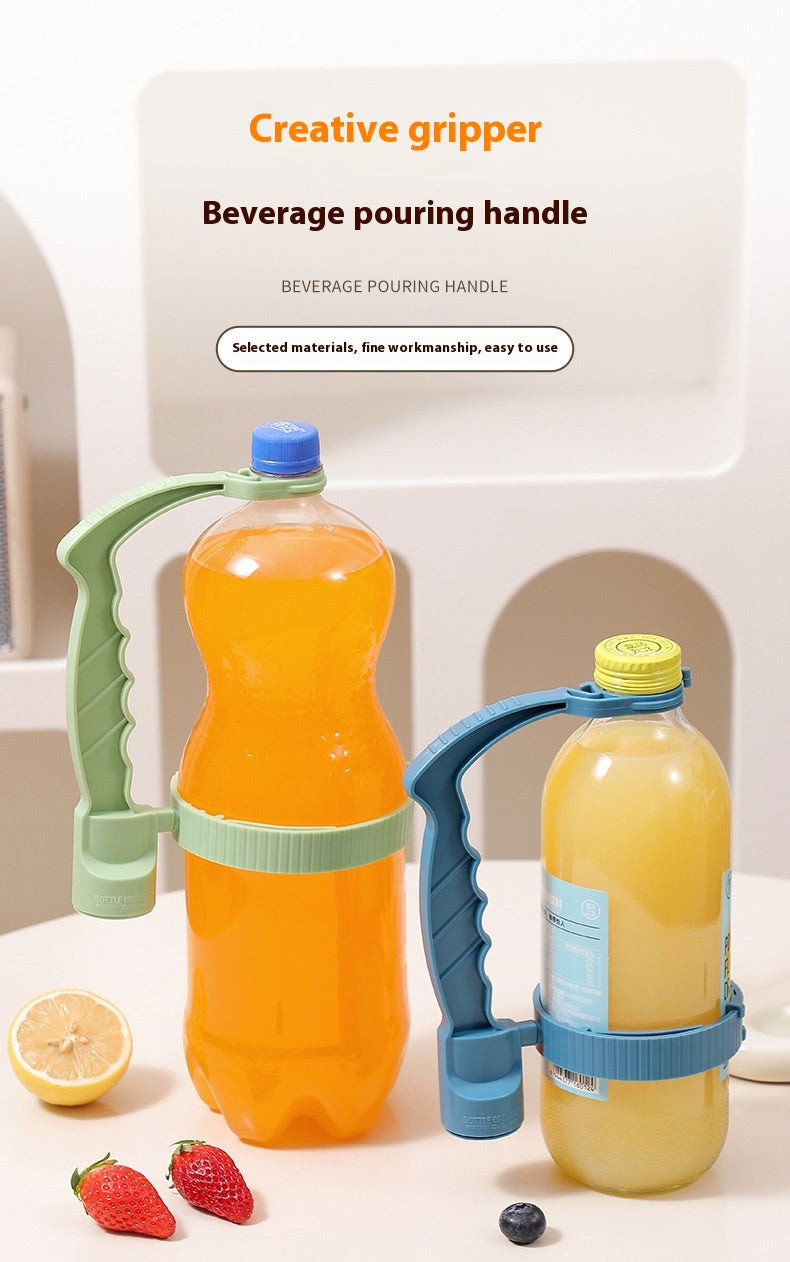 Beverage Bottle Handle Holder – Adjustable Pouring Organizer