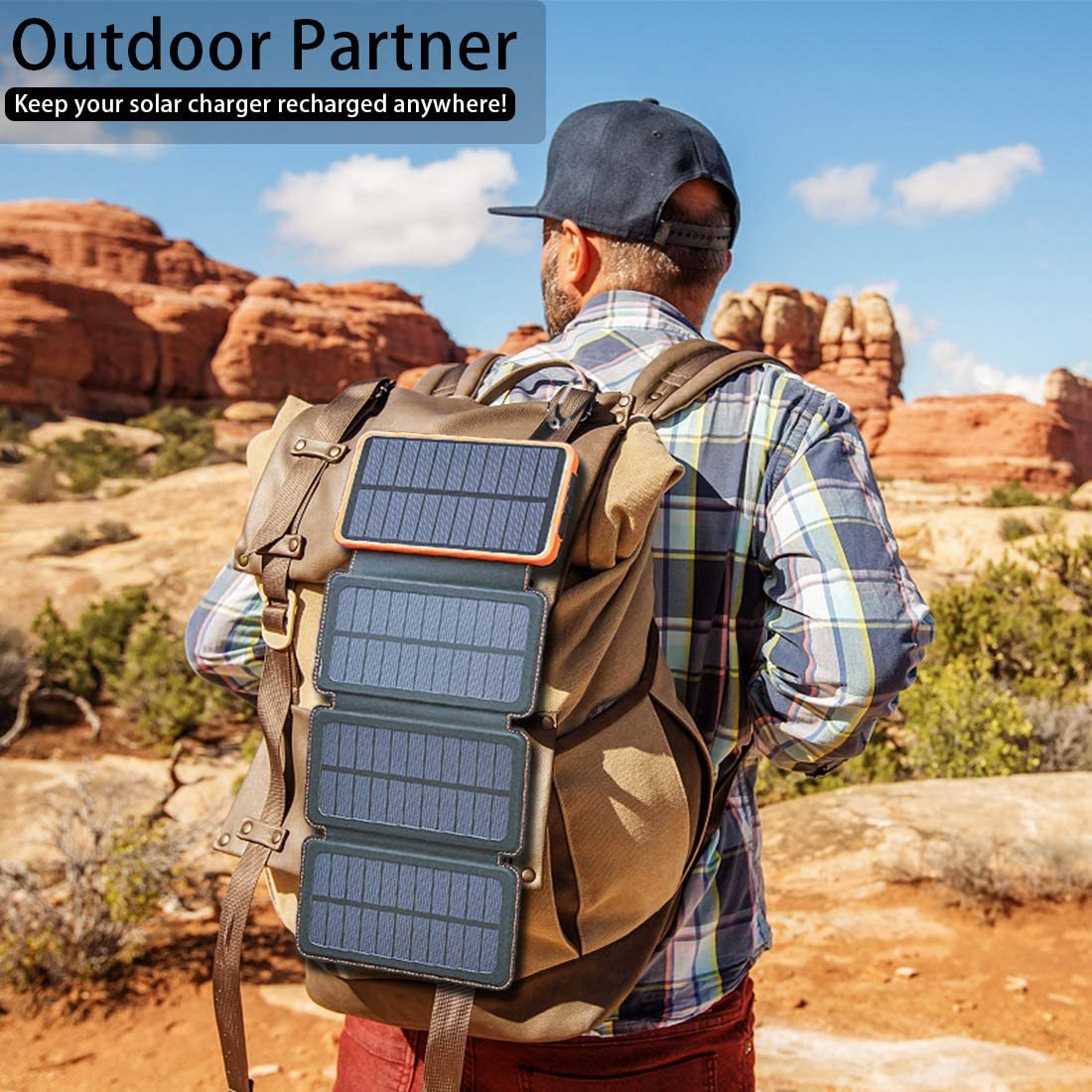 Outdoor Rainproof Solar Phone Charger – Portable Waterproof Power Bank for Travel & Camping