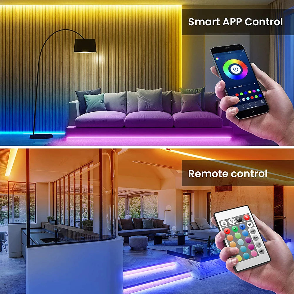 Mikenoon 5050 SMD RGB LED Strip Lights – Bluetooth USB Powered Flexible Light Tape