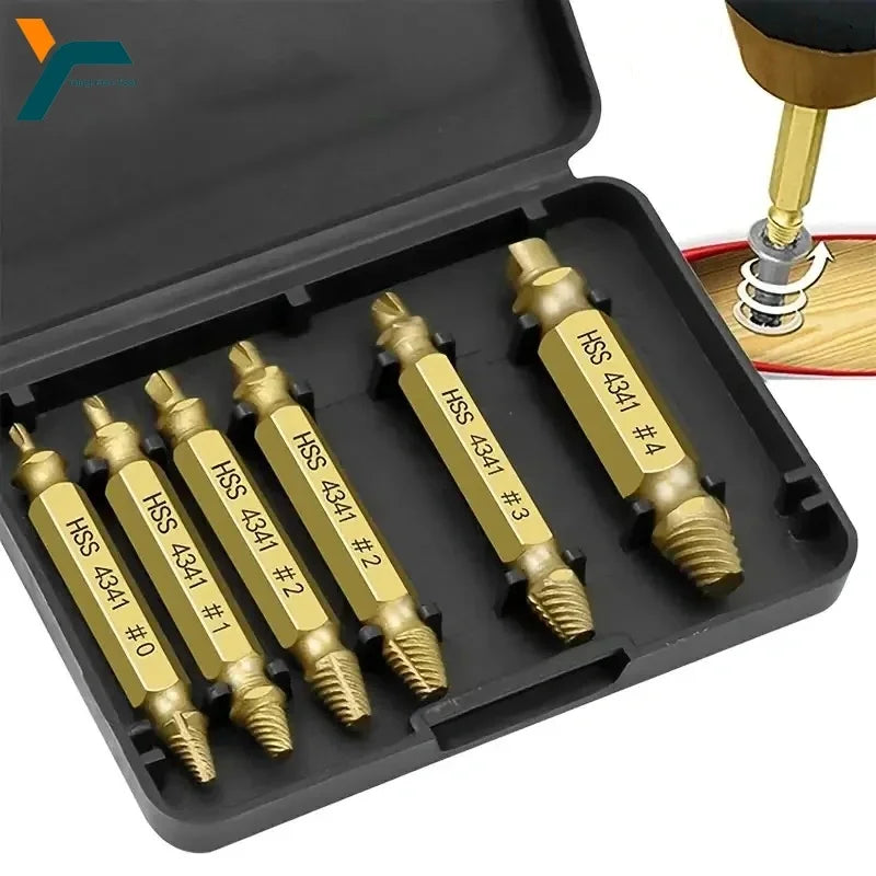 Damaged Screw Extractor Set – HSS Drill Bit Kit for Stripped &amp; Broken Screws