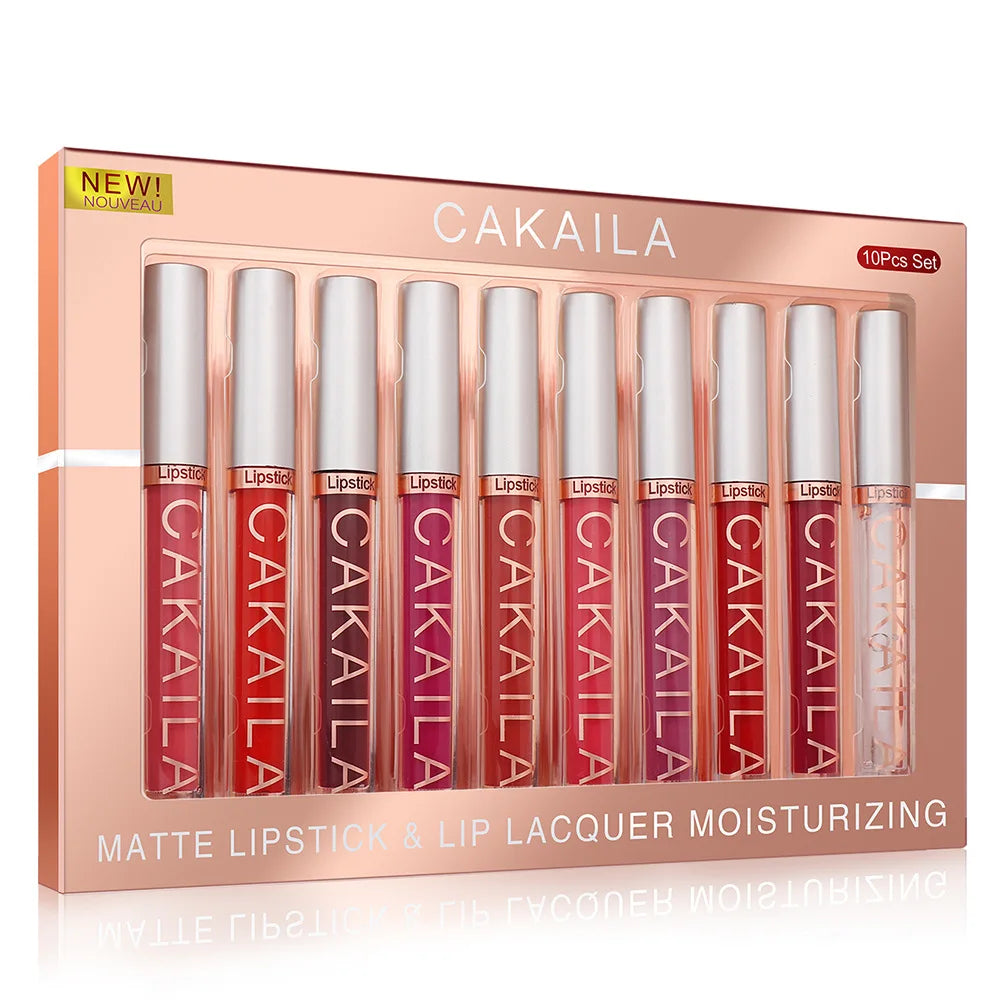 10pcs Nude Matte Lipstick Set – Velvet Liquid Lip Gloss – Waterproof, Long-Lasting, Moisturizing Lip Tint – Full Nude Color Range – 2.5ml Each