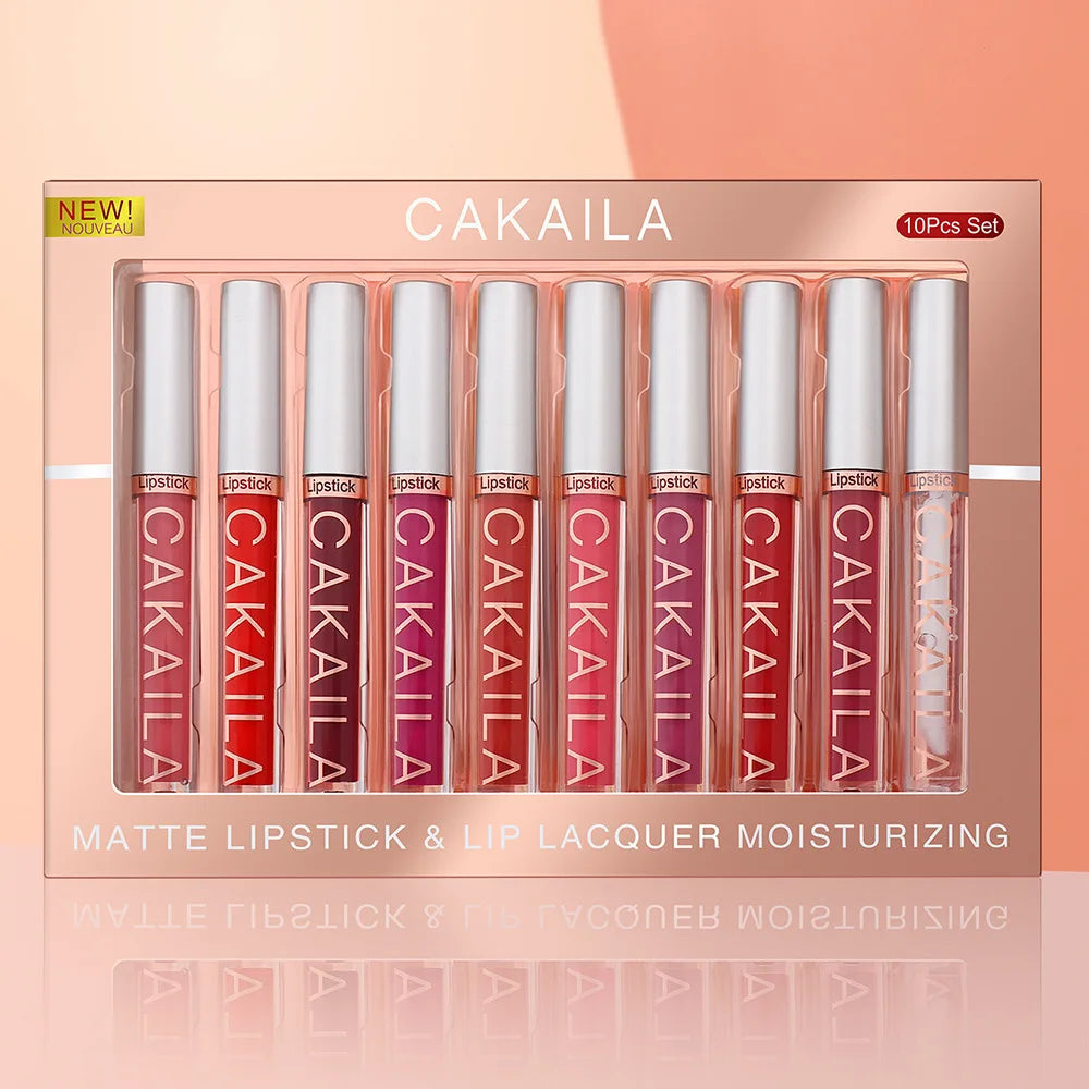 10pcs Nude Matte Lipstick Set – Velvet Liquid Lip Gloss – Waterproof, Long-Lasting, Moisturizing Lip Tint – Full Nude Color Range – 2.5ml Each
