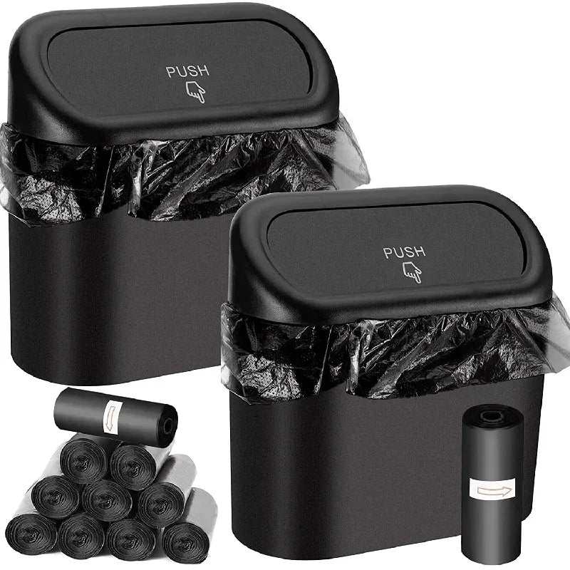 Car Trash Can with Lid – Leak-Proof Mini Car Garbage Bin