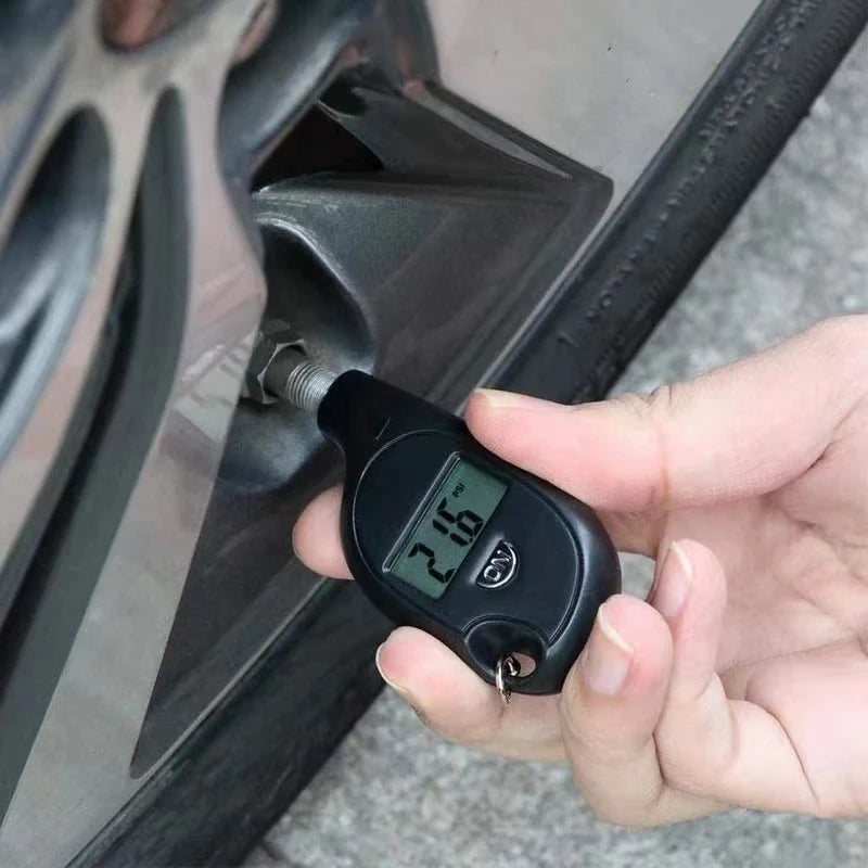 Digital Tire Pressure Gauge with LCD Display – Car &amp; Motorcycle Air Pressure Tester Meter