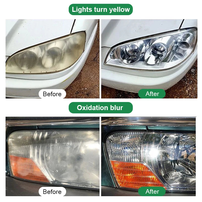 Car Headlight Restoration &amp; Polishing Kit – Scratch Remover, Oxidation Cleaner &amp; Maintenance Liquid