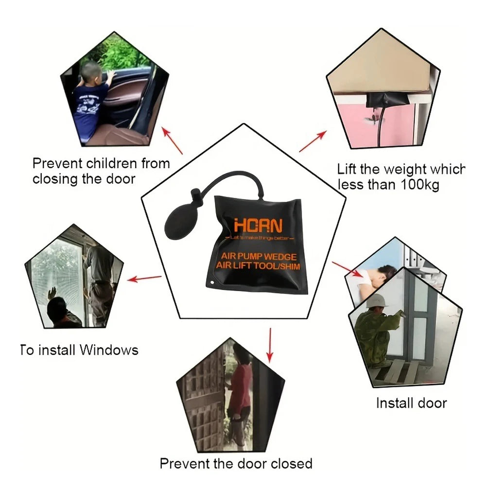 Air Pump Wedge – Inflatable Airbag for Door &amp; Window Installation, Car Repair &amp; Alignment Tool