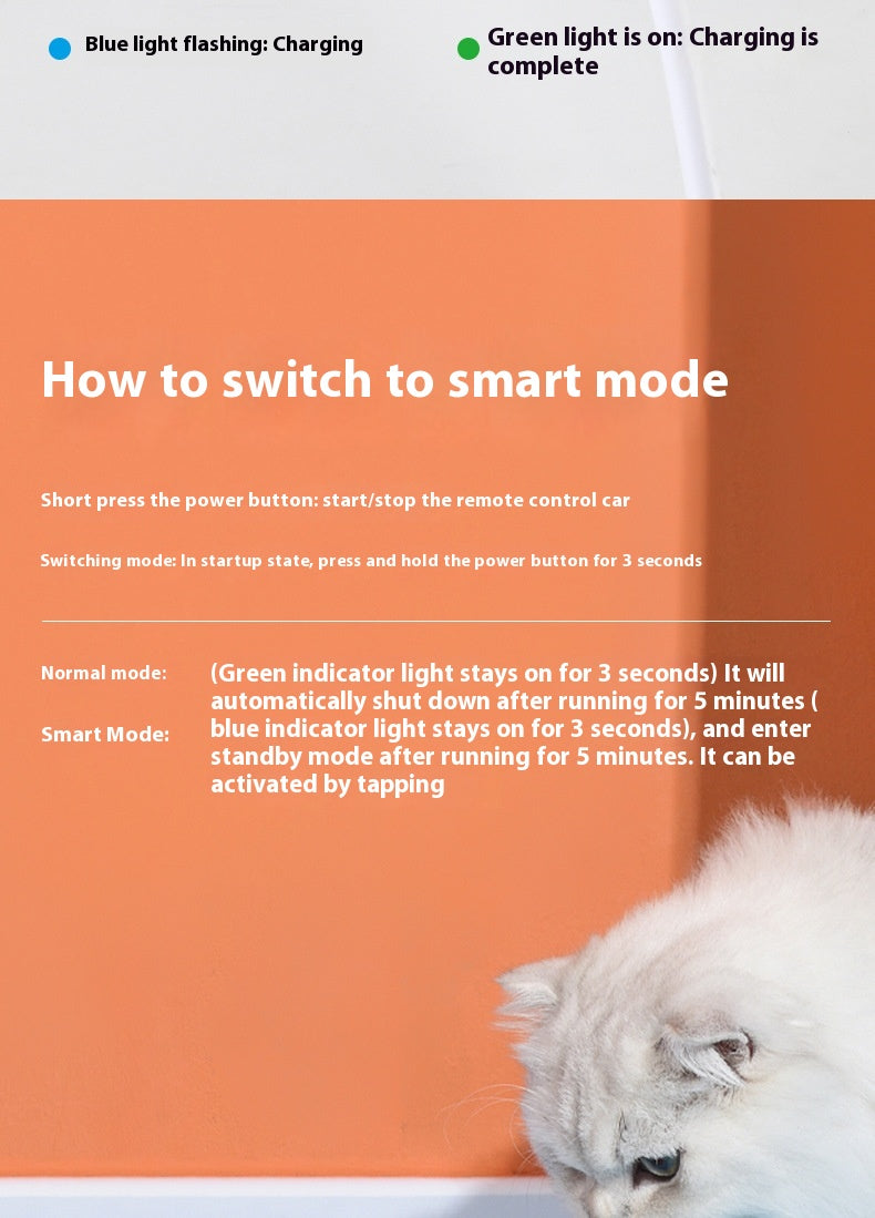 Smart Gravity Sensor Cat Toy Car – Electric Self-Running Chase Toy for Indoor Cats
