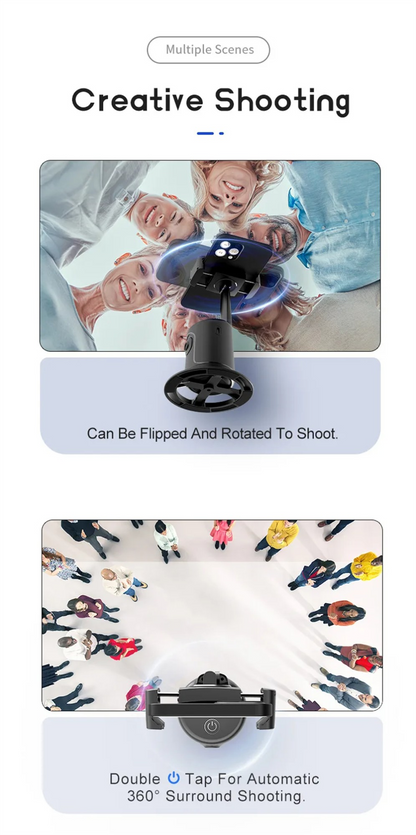 360° AI Auto Face Tracking Gimbal – Smart Phone Stabilizer for Vlogging, Video & Live Streaming