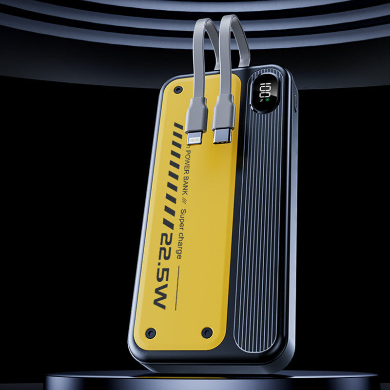 225W Fast Charging Power Bank – High-Capacity Portable Charger with Built-in Cable