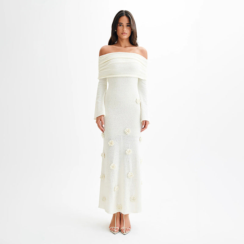 Women’s Knitted Beach Dress - Floating Flower Swimsuit Cover-Up Blouse
