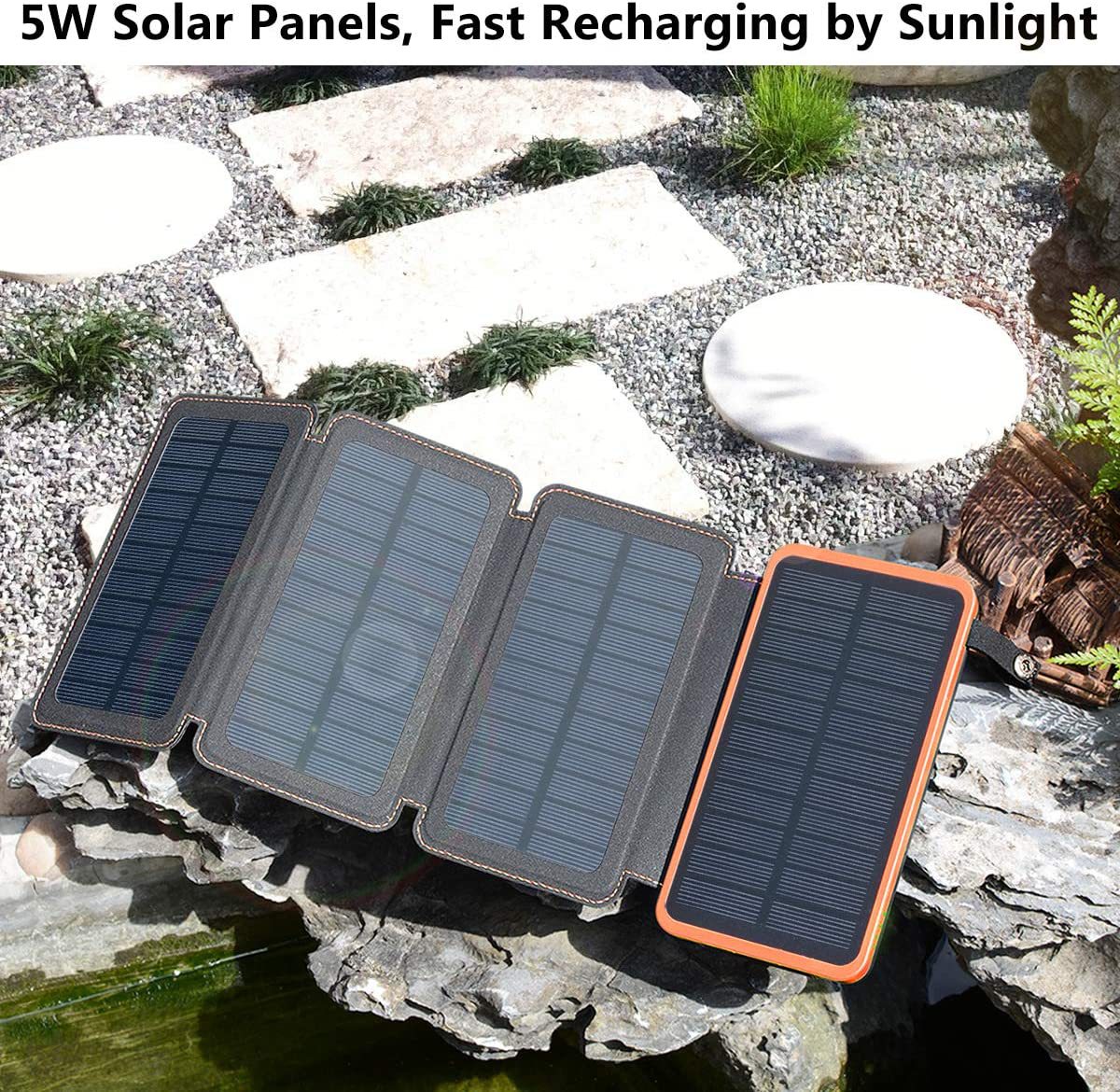 Outdoor Rainproof Solar Phone Charger – Portable Waterproof Power Bank for Travel & Camping
